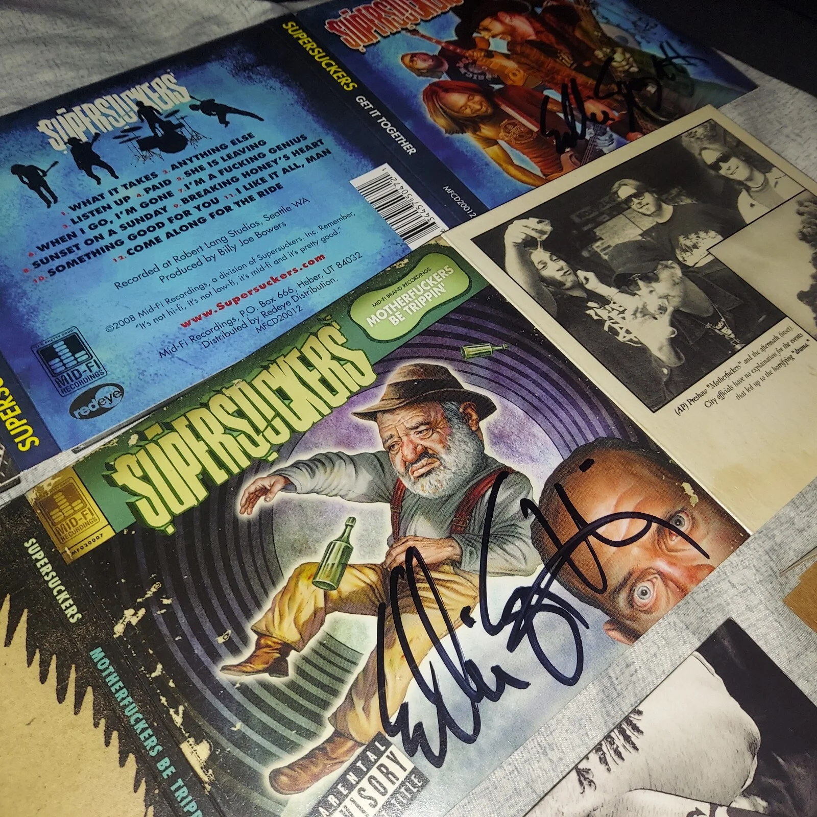 Supersuckers AUTOGRAPED lot hand signed by Eddie Spaghetti Cds Sticker Box L@@K, изображение 3