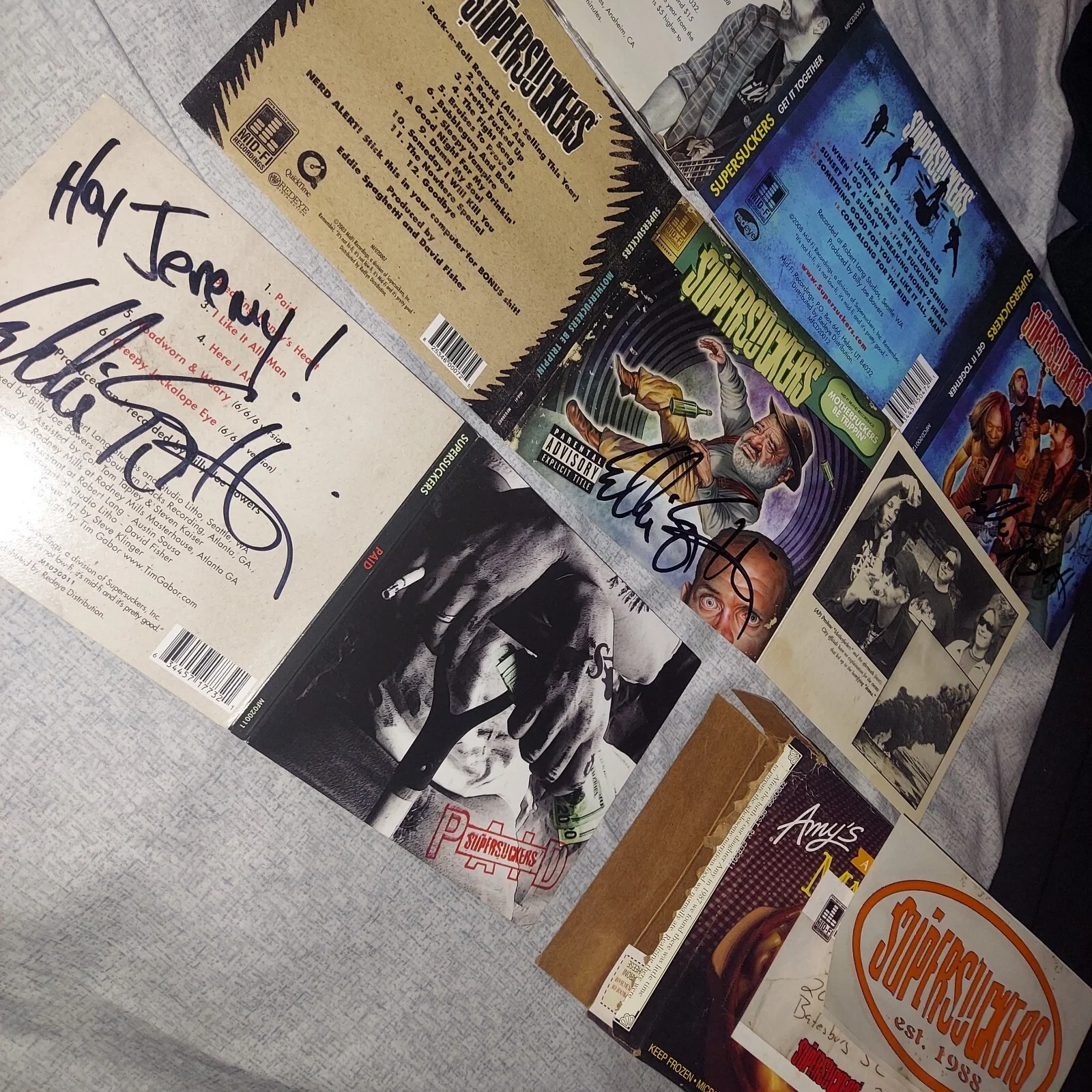 Supersuckers AUTOGRAPED lot hand signed by Eddie Spaghetti Cds Sticker Box L@@K, изображение 4