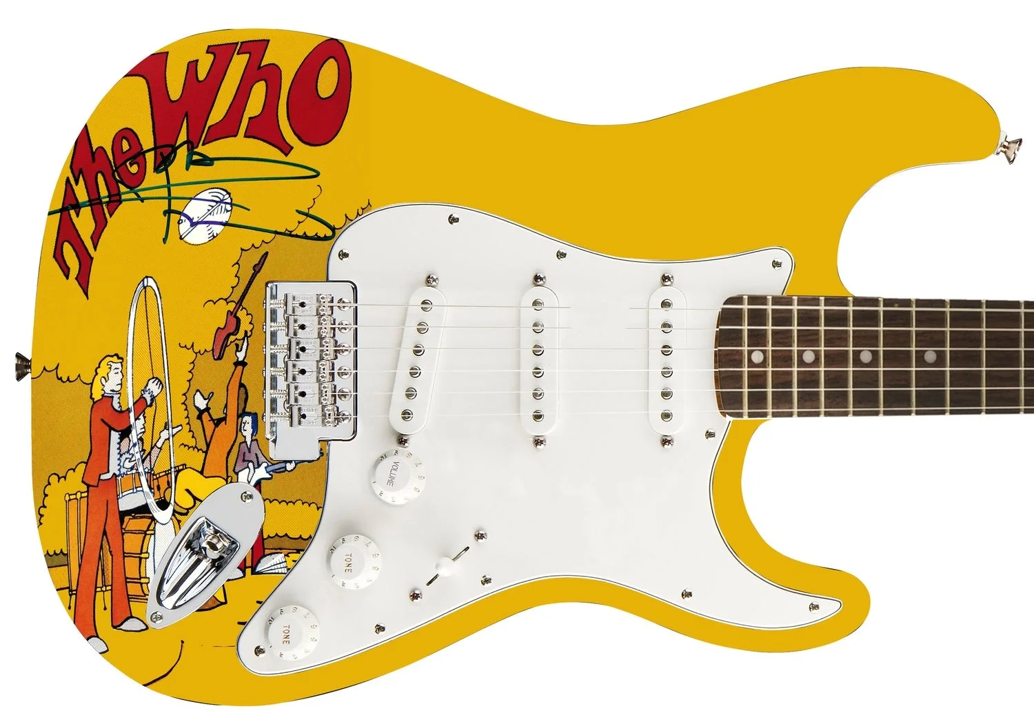 The Who Pete Townshend Autographed Photo Graphics Fender Guitar Exact Video Proo, изображение 2