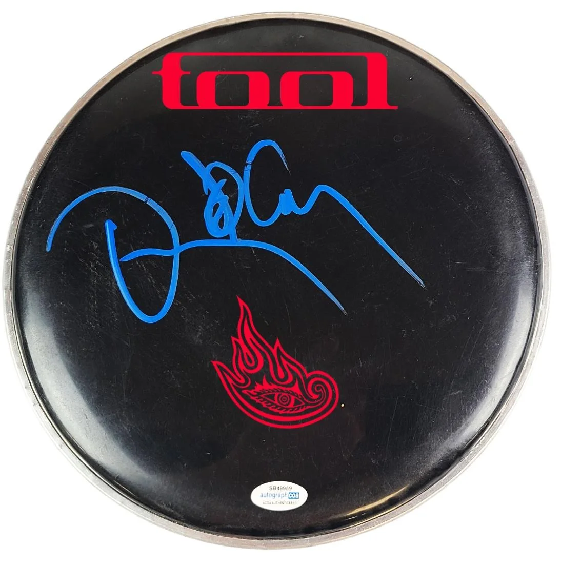 Tool Danny Carey Signed Custom Framed Drum Head Drumhead Display ACOA, image 2