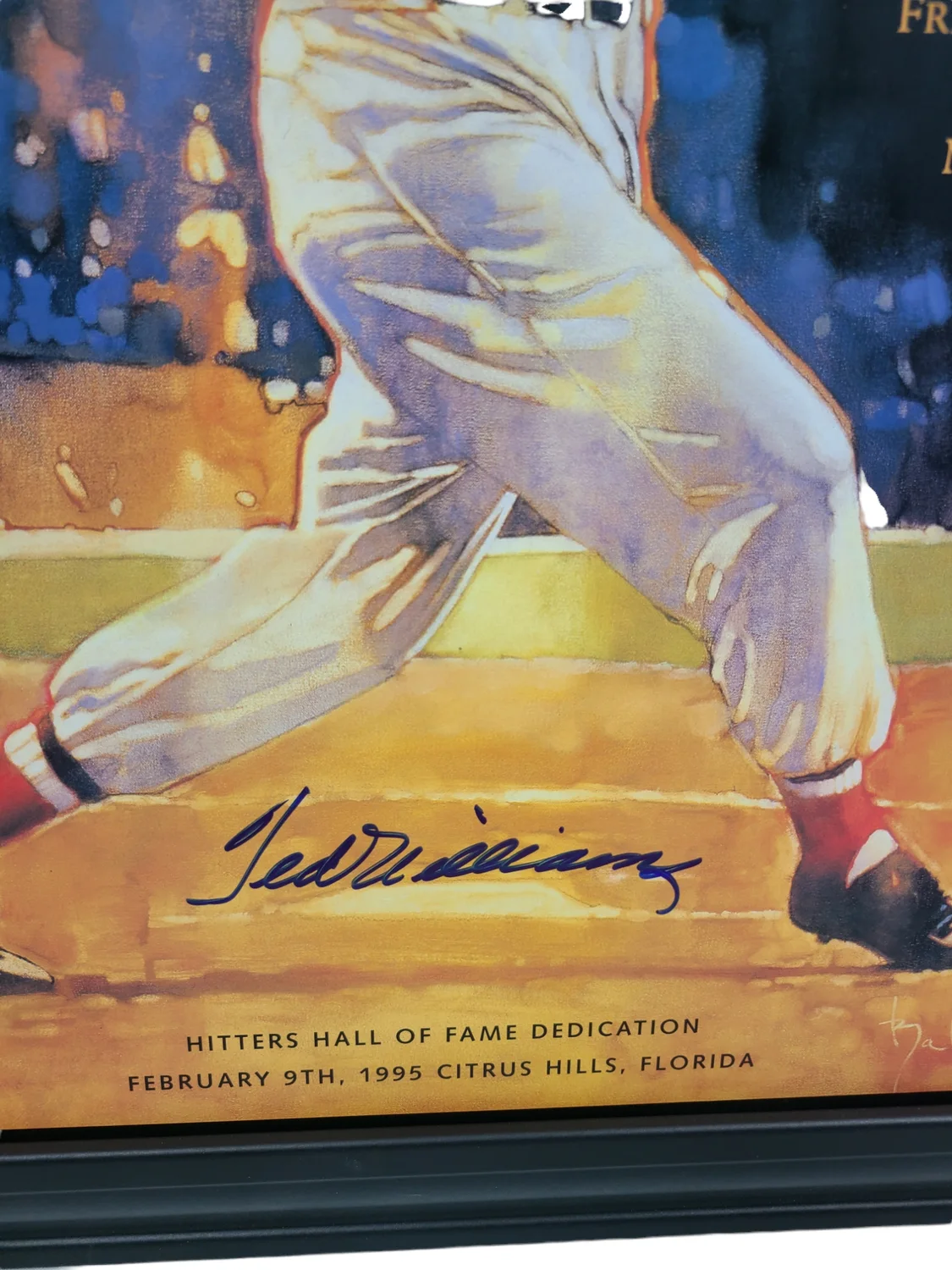 Ted Williams Signed Framed Boston Red Sox Hit List Photo Green Diamond, изображение 3