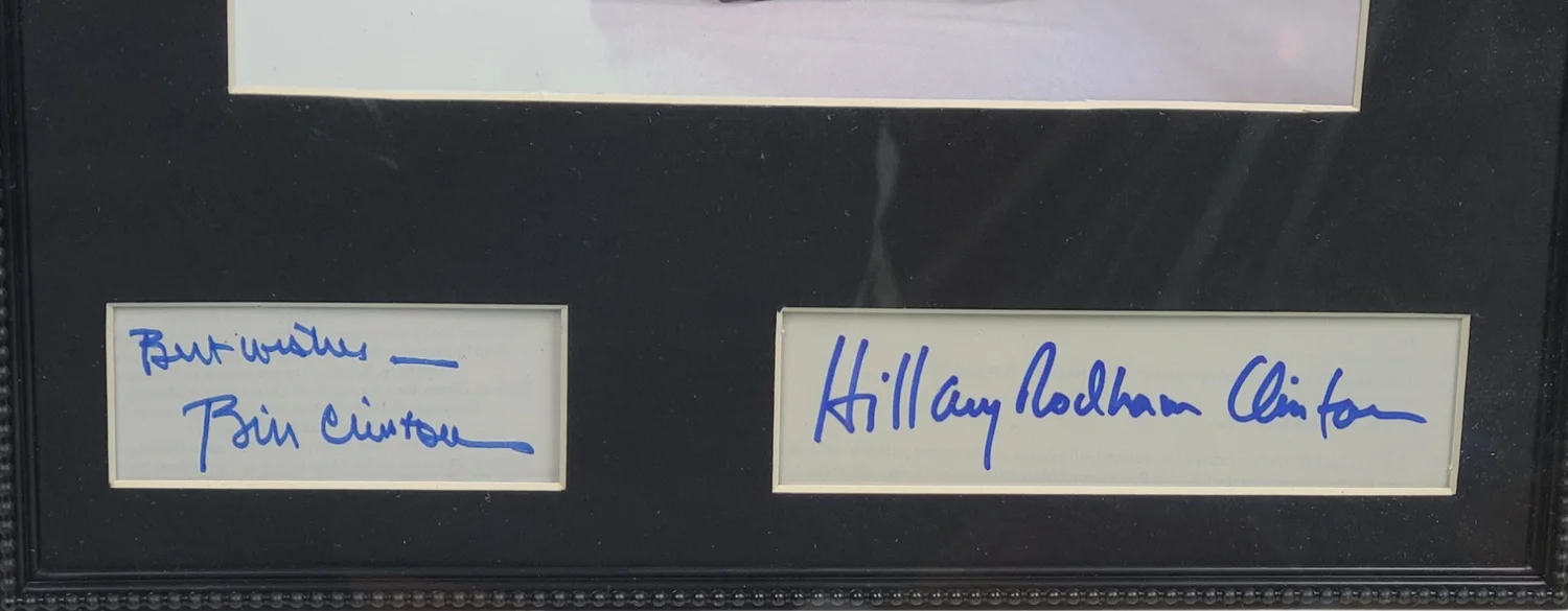 President Bill Clinton & Wife Hillary Signed Framed Photo Display JSA JSA, image 3