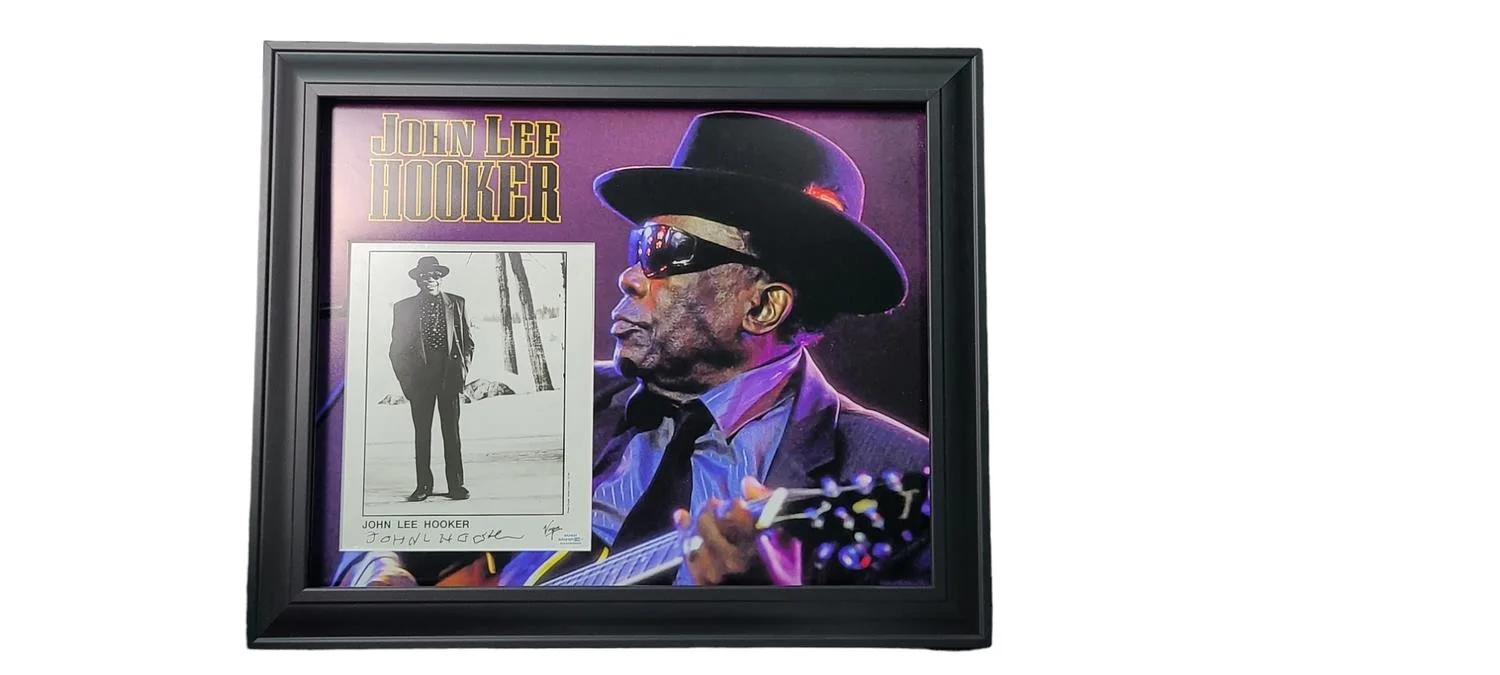 John Lee Hooker Signed Custom Framed Photo Display, image 2