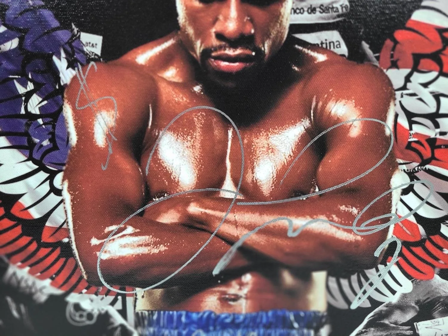 Floyd Money Mayweather Jr. Autographed w Pound4Pound Best Quote Art Framed Canva, изображение 5