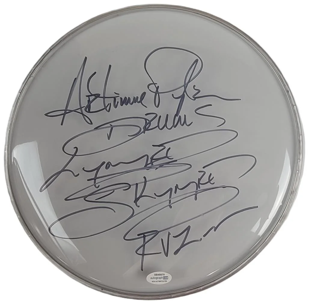 Lynyrd Skynyrd Artimus Pyle Autographed Custom Framed Drum Head Display ACOA, image 2