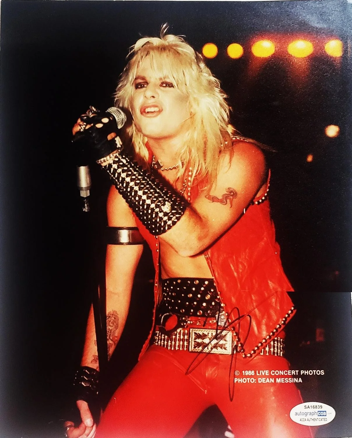 Motley Crue Vince Neil Signed Framed Custom Photo Display ACOA, изображение 3