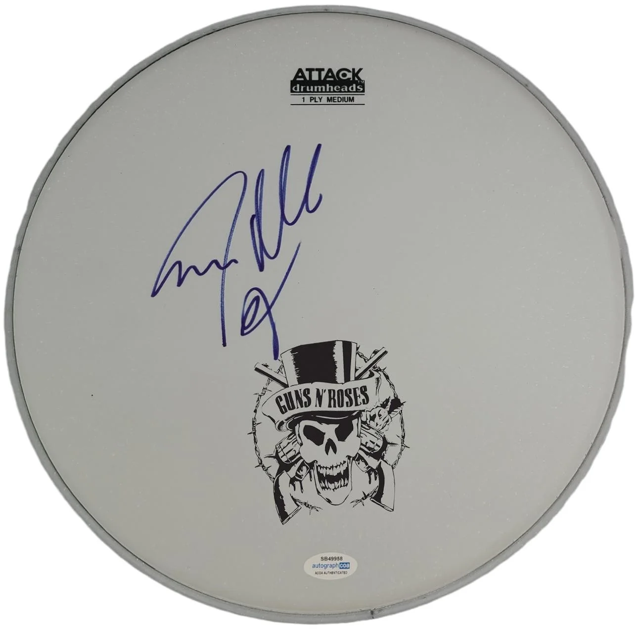 Guns N Roses Steven Adler Signed Autographed Custom Framed Drum Head Display, image 2