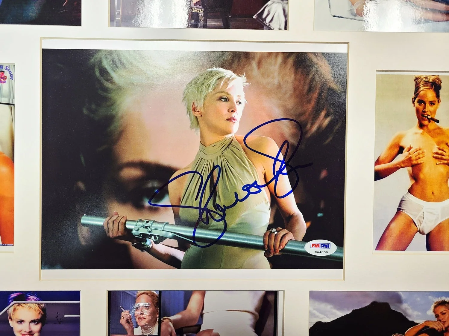 Sharon Stone Signed Framed Movie Photo Collage Photo Display PSA, image 2