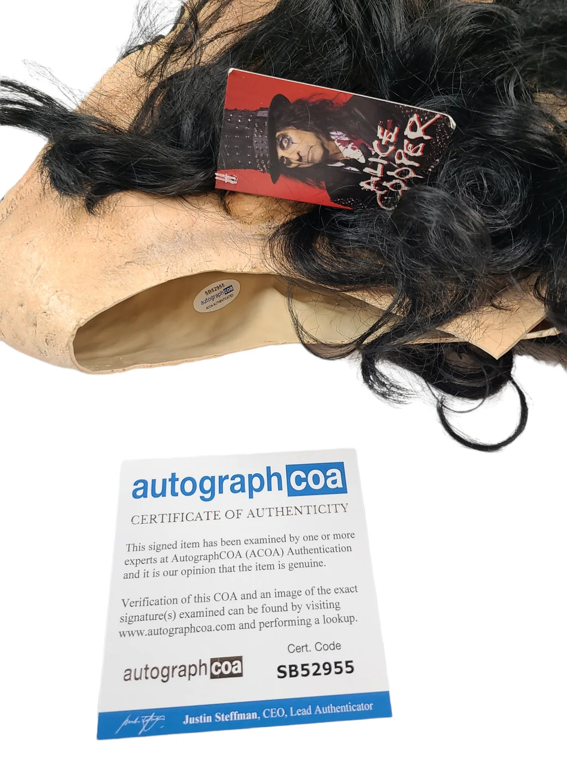Alice Cooper Signed Mask & Custom Display Stand Exact Photo Proof, image 5