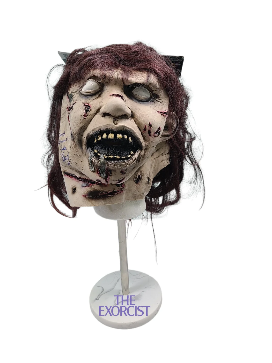 Linda Blair Signed Autographed The Exorcist Mask & Display Stand ACOA Witness, изображение 3