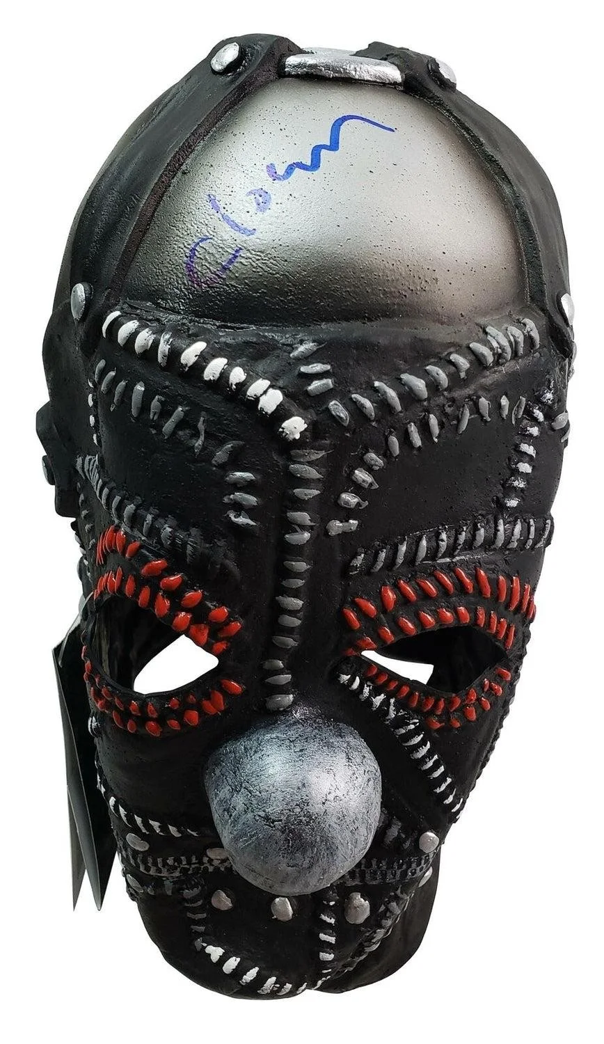 Slipknot Clown Signed Mask Shawn Crahan w Custom Display Stand ACOA, изображение 3
