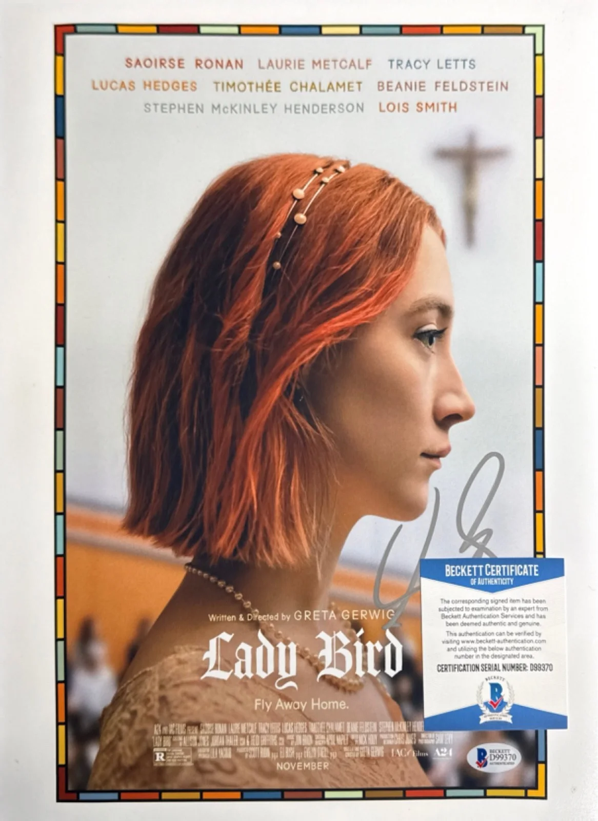 Greta Gerwig — Greta Gerwig Signed 11x14 Lady Bird Movie Poster BAS D99370, image 2