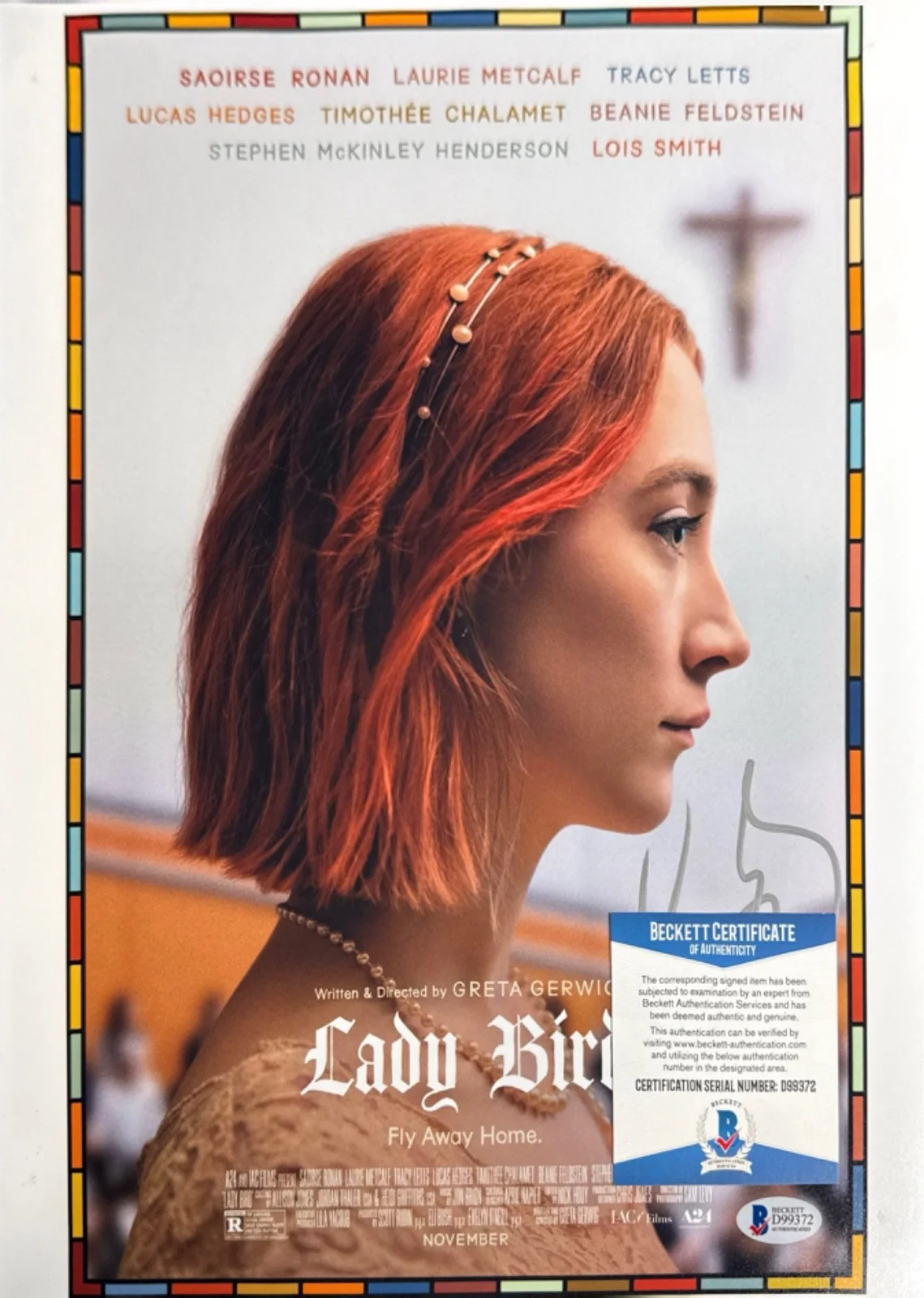 Greta Gerwig — Greta Gerwig Signed 11x14 Lady Bird Movie Poster BAS D99372, image 2