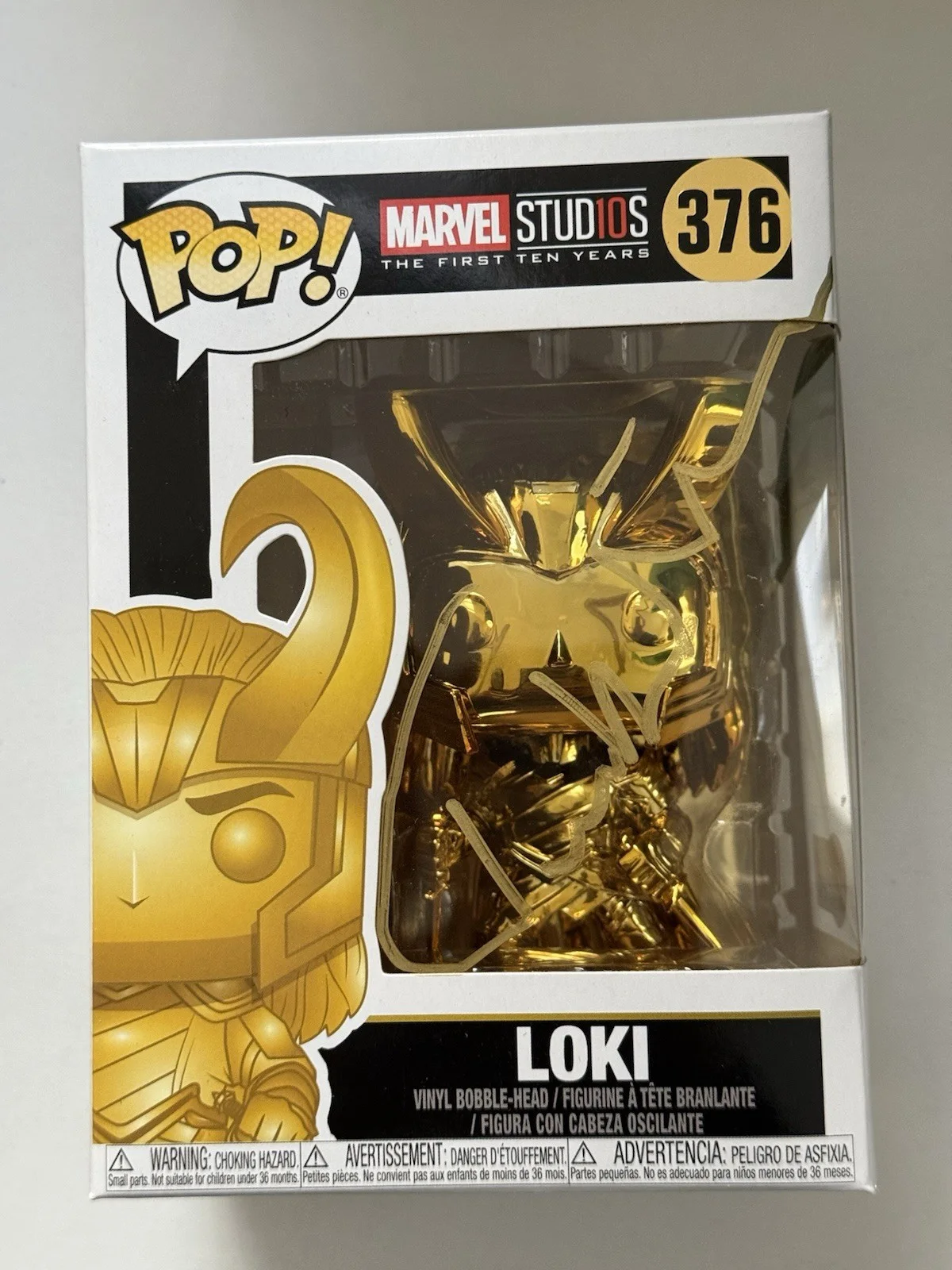 Tom Hiddleston — Tom Hiddleston signed Loki Gold Funko Pop #376 Beckett BAS Thor Rangnarok MARVEL, image 5