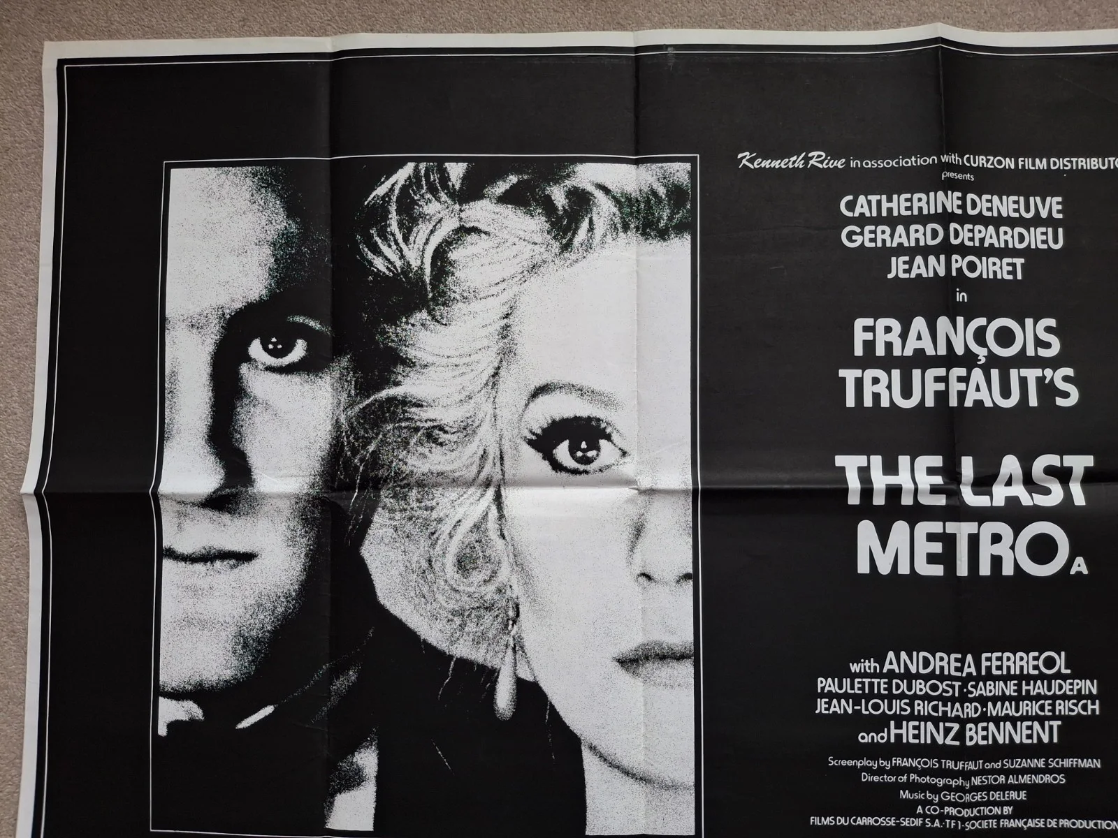 The Last Metro Original Rare Cinema Movie Film Quad Poster, изображение 3