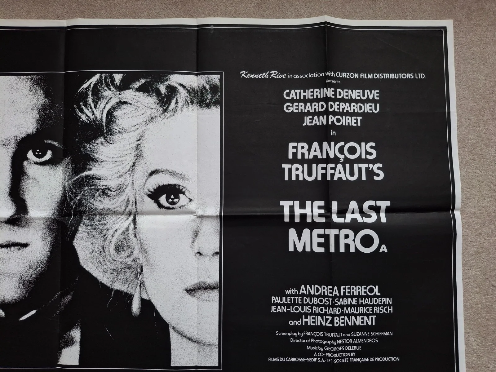 The Last Metro Original Rare Cinema Movie Film Quad Poster, изображение 4