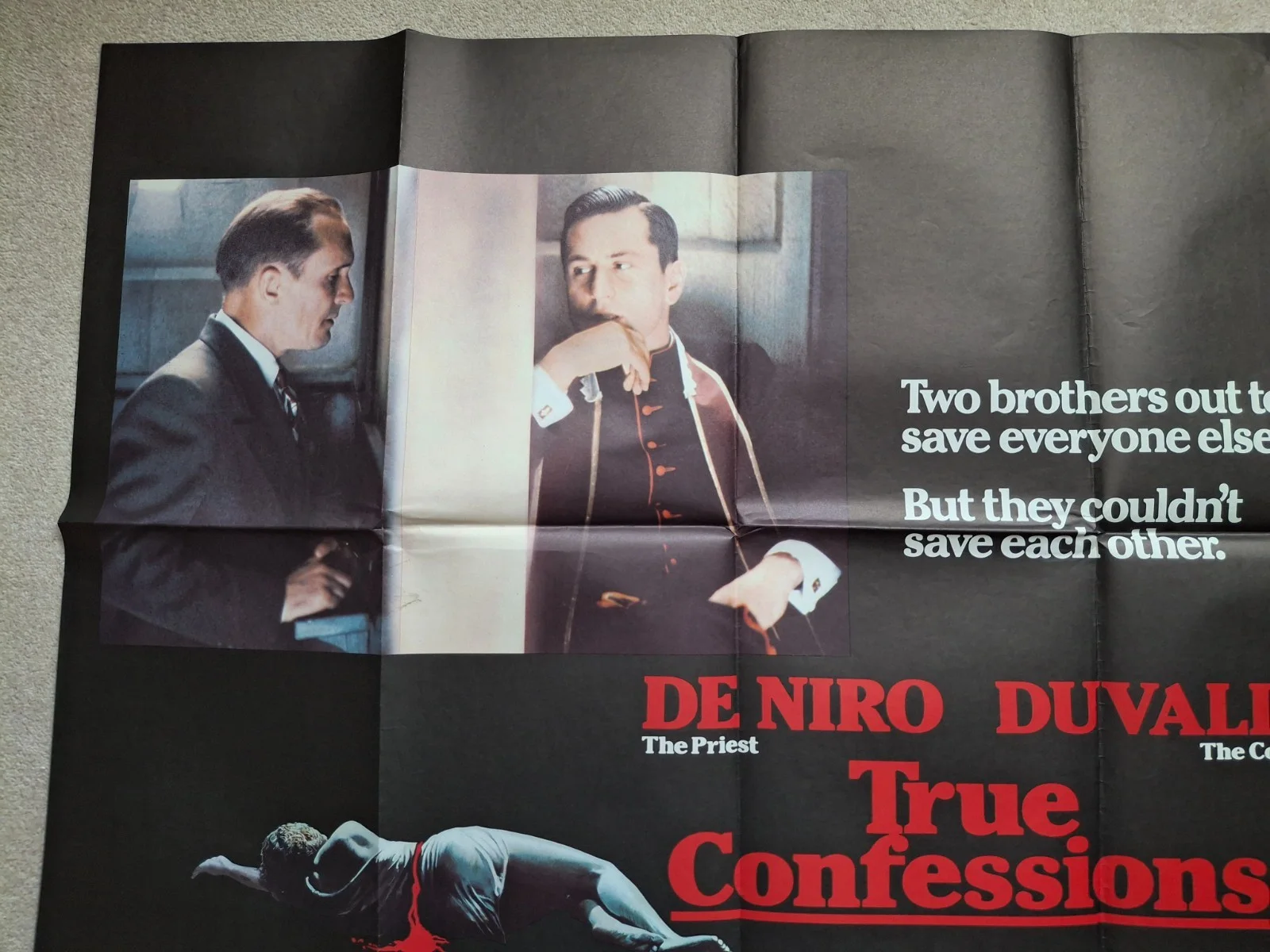 True Confessions Original Film Cinema Movie Quad Poster Robert De Niro Duvall, изображение 3