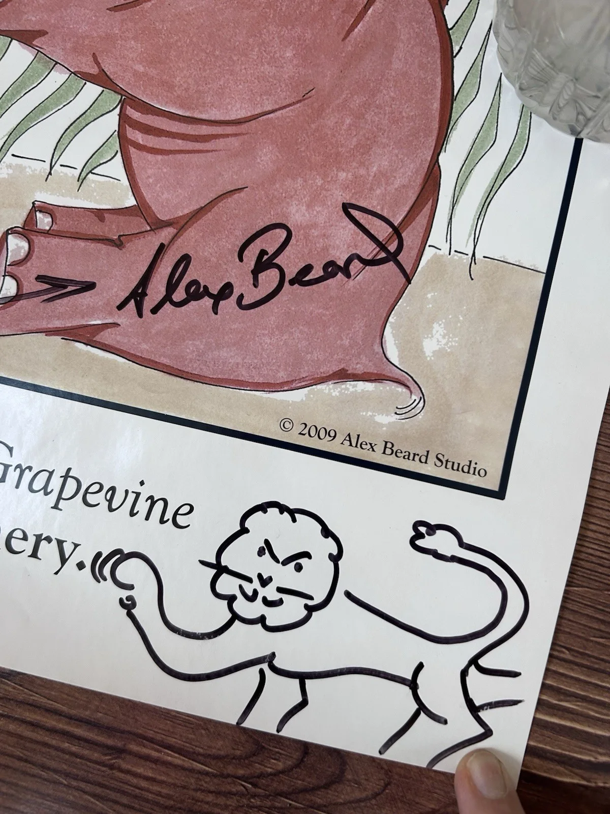 Alex Beard — Alex Beard Signed Poster w/Drawing - The Jungle Grapevine 26x38 New, изображение 2