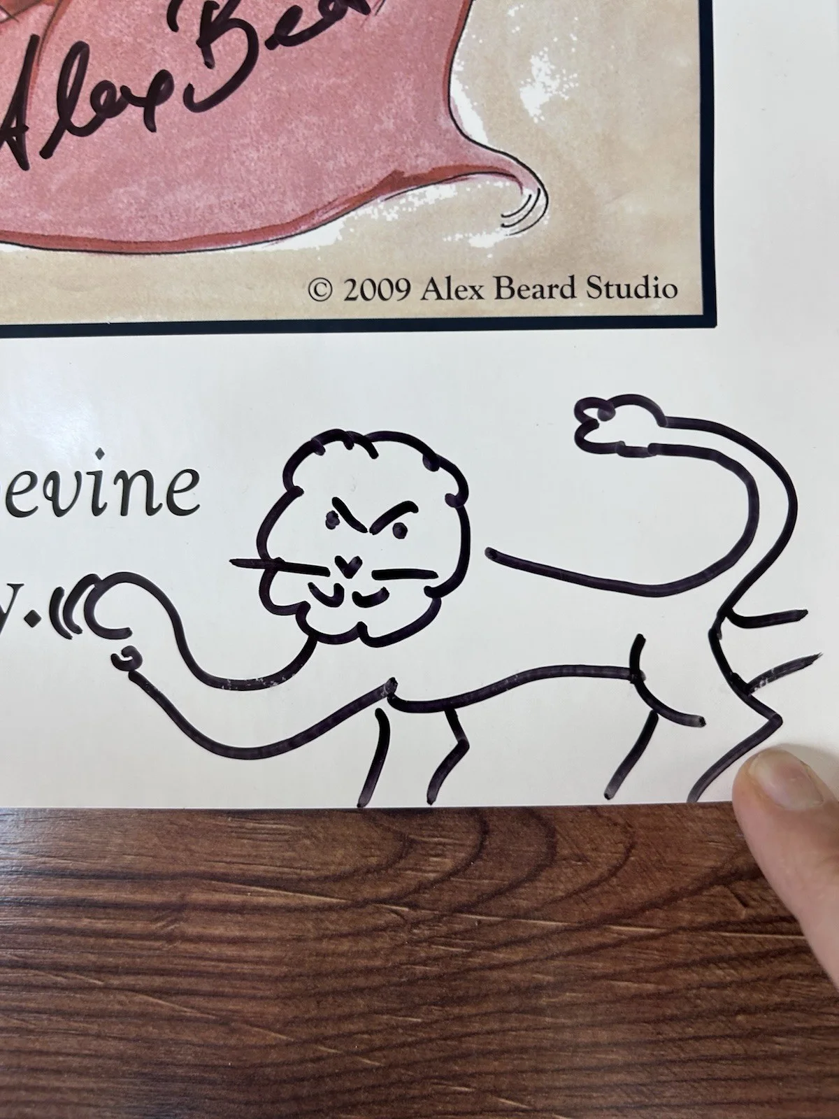 Alex Beard — Alex Beard Signed Poster w/Drawing - The Jungle Grapevine 26x38 New, изображение 4