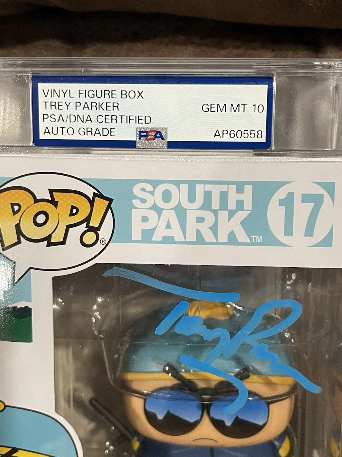 TREY PARKER — TREY PARKER GEM MINT 10 AUTO SOUTH PARK FUNKO POP SLAB ENCAP PSA / DNA CARTMAN, изображение 2