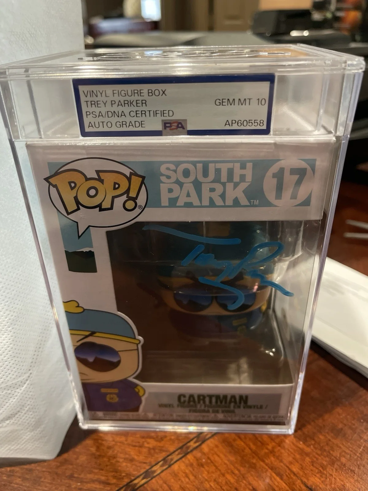 TREY PARKER — TREY PARKER GEM MINT 10 AUTO SOUTH PARK FUNKO POP SLAB ENCAP PSA / DNA CARTMAN, изображение 3