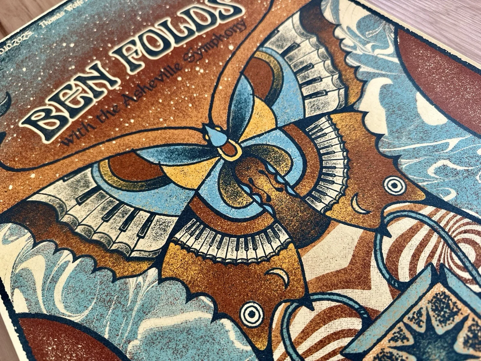 Autographed BEN FOLDS Asheville 2025 poster, MINT, 12.5x19 inch, изображение 5