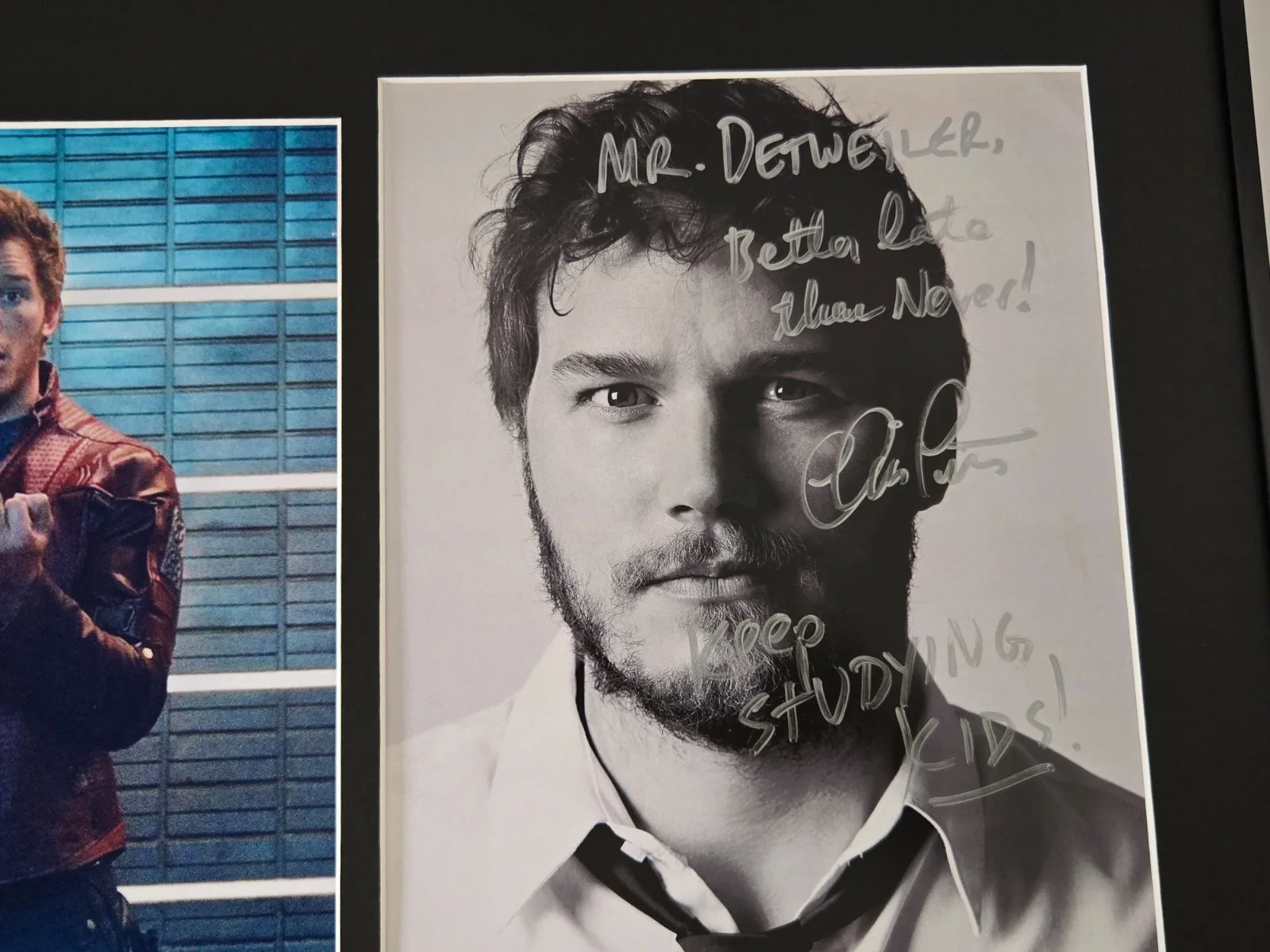 EG Daily — Chris Pratt Signed Photo Display Framed 16x20 Lengthy Inscription GOTG, image 2