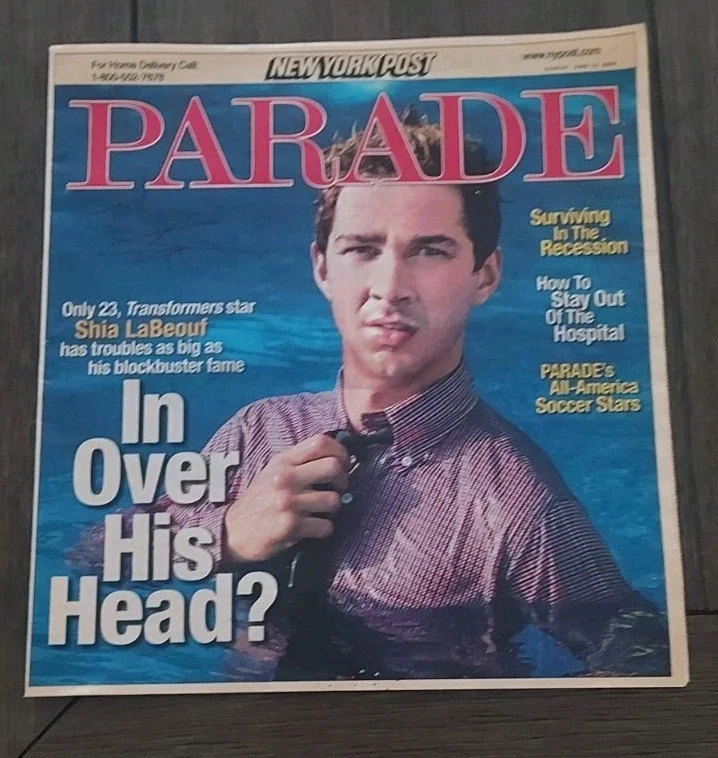 Shia LaBeouf — 2009 Parade Magazine Signed By Shia LaBeouf Transformer / Indiana Jones