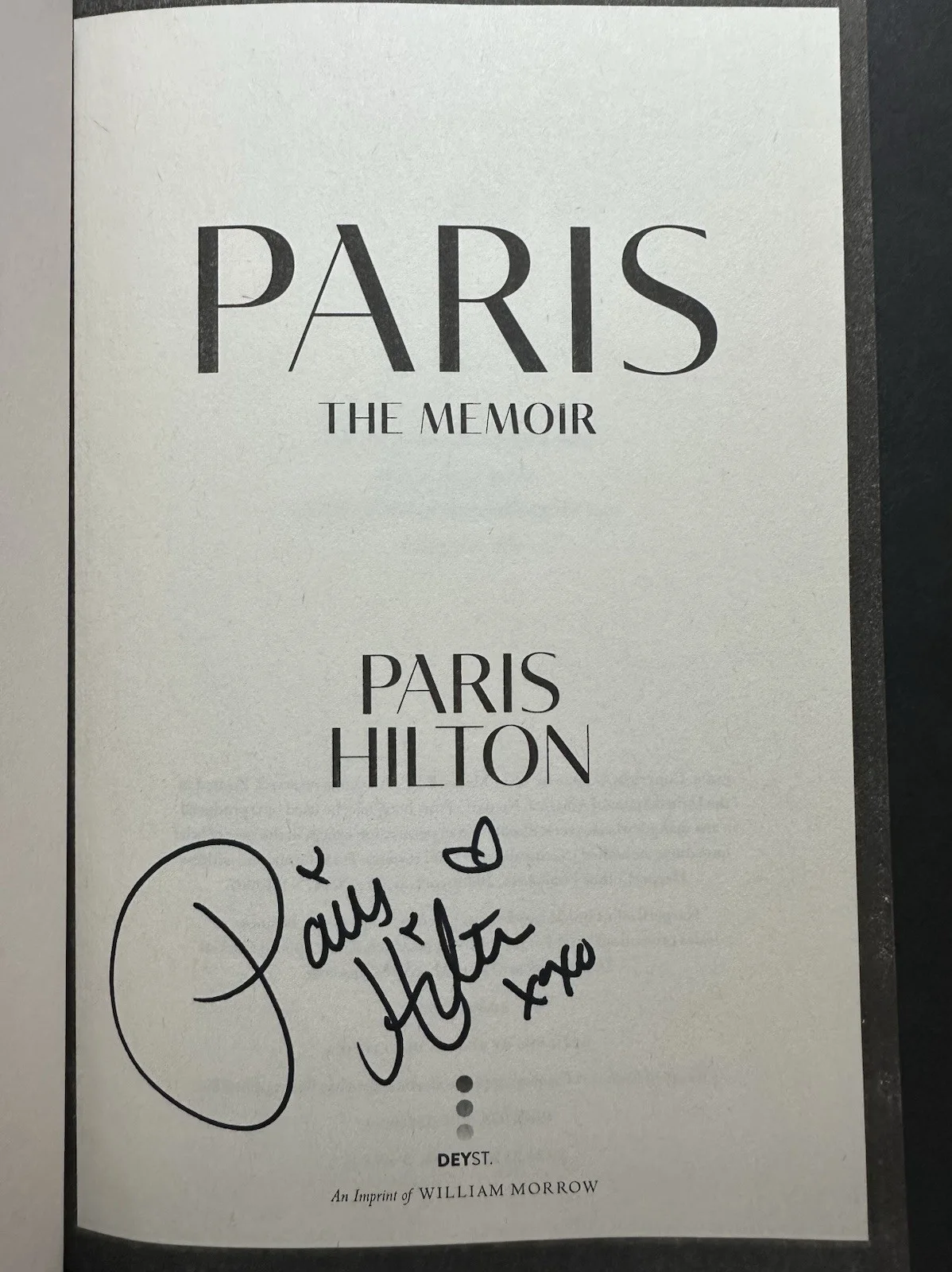 Paris Hilton — Paris Hilton Signed Book PARIS THE MEMOIR Authentic Autograph, image 2