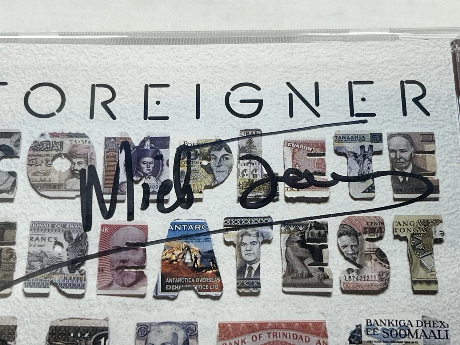 Mick Jones Signed Autograph Foreigner CD Complete Greatest Hits, image 2