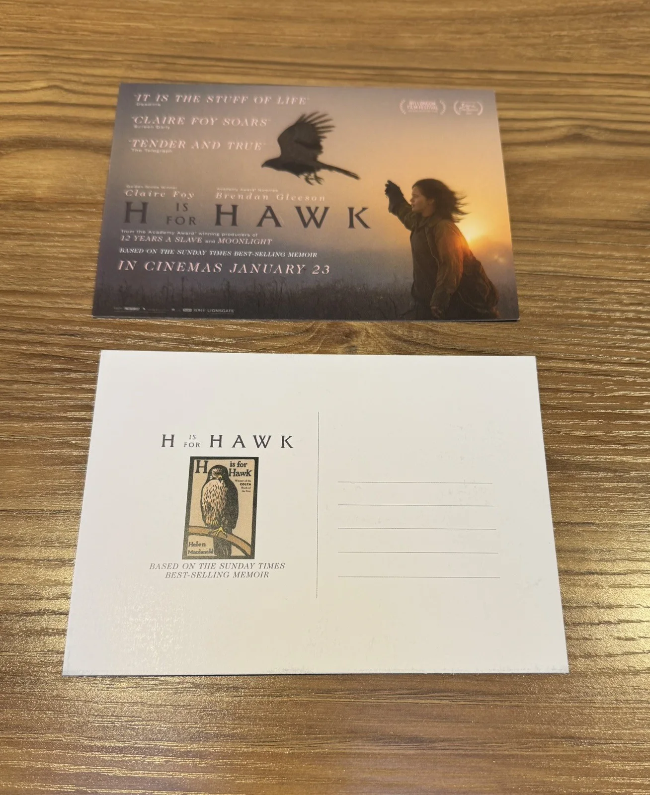 H is for Hawk Film Promotional Postcard. Claire Foy, изображение 3