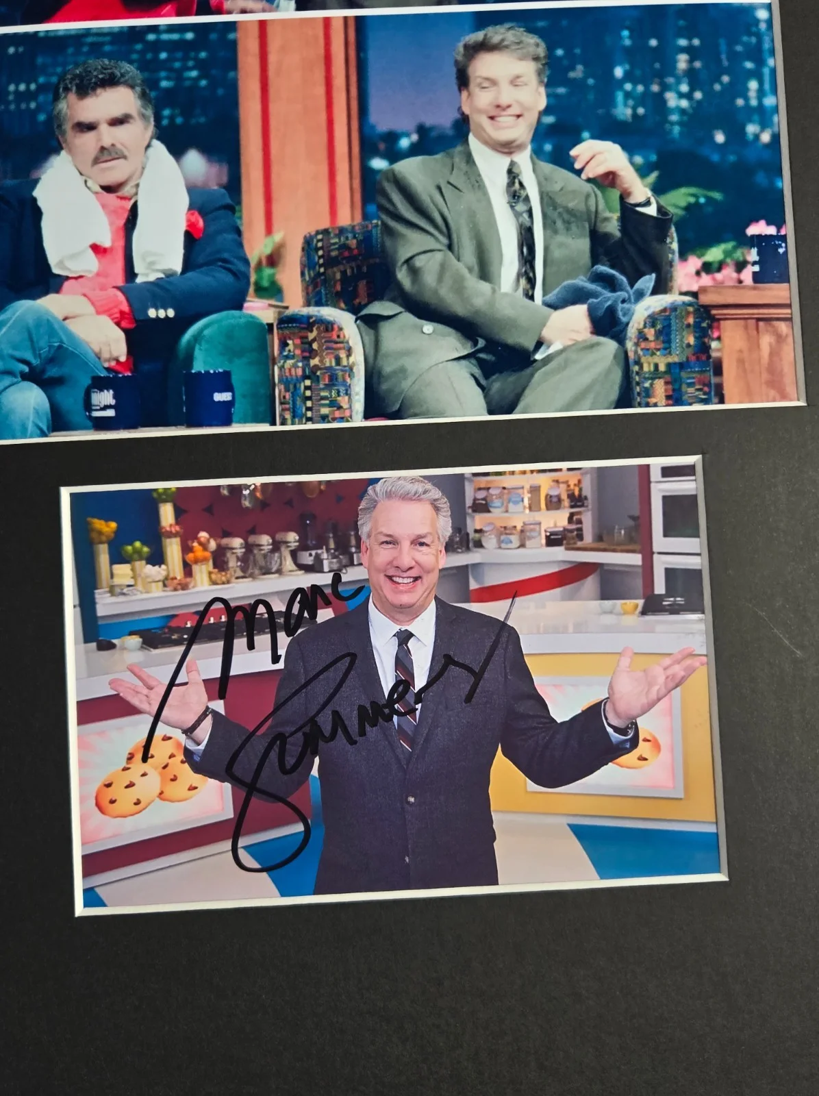Marc Summers Signed Framed 12x18 Photo Display w/ Burt Reynolds Jay Leno, image 2