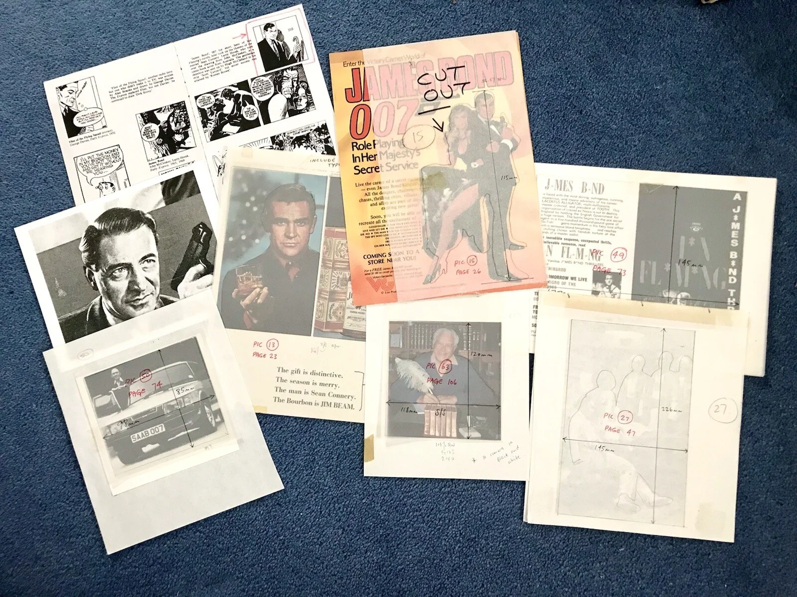 8 Various JAMES BOND Vintage Movie Film Adverts Story SEAN CONNERY Advertising, изображение 2