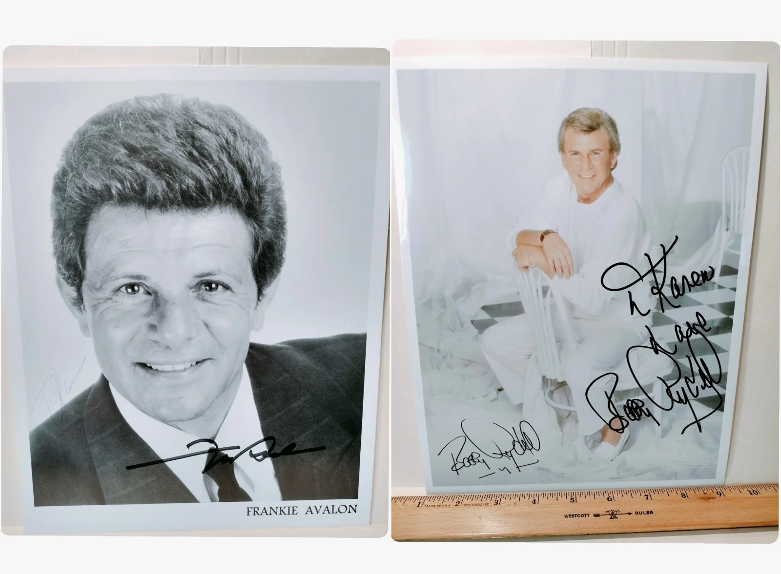 FRANKIE AVALON & BOBBY RYDELL — FRANKIE AVALON & BOBBY RYDELL - Signed Photos - 1950's Singer Movie Actor s