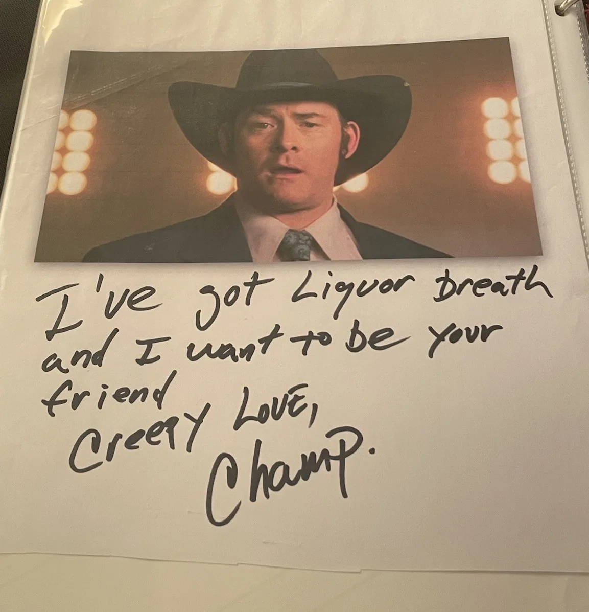 David Koechner — David Koechner Autograph 8x10 B/W Glossy Photo With A Funny Inscribed Pic CHAMP, image 2