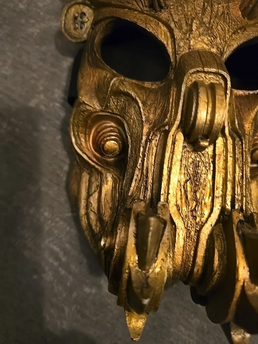 Predator Celtic Replica Gold Bio Mask Prop Cosplay Wall Mount Nemesis Now Rare, изображение 4