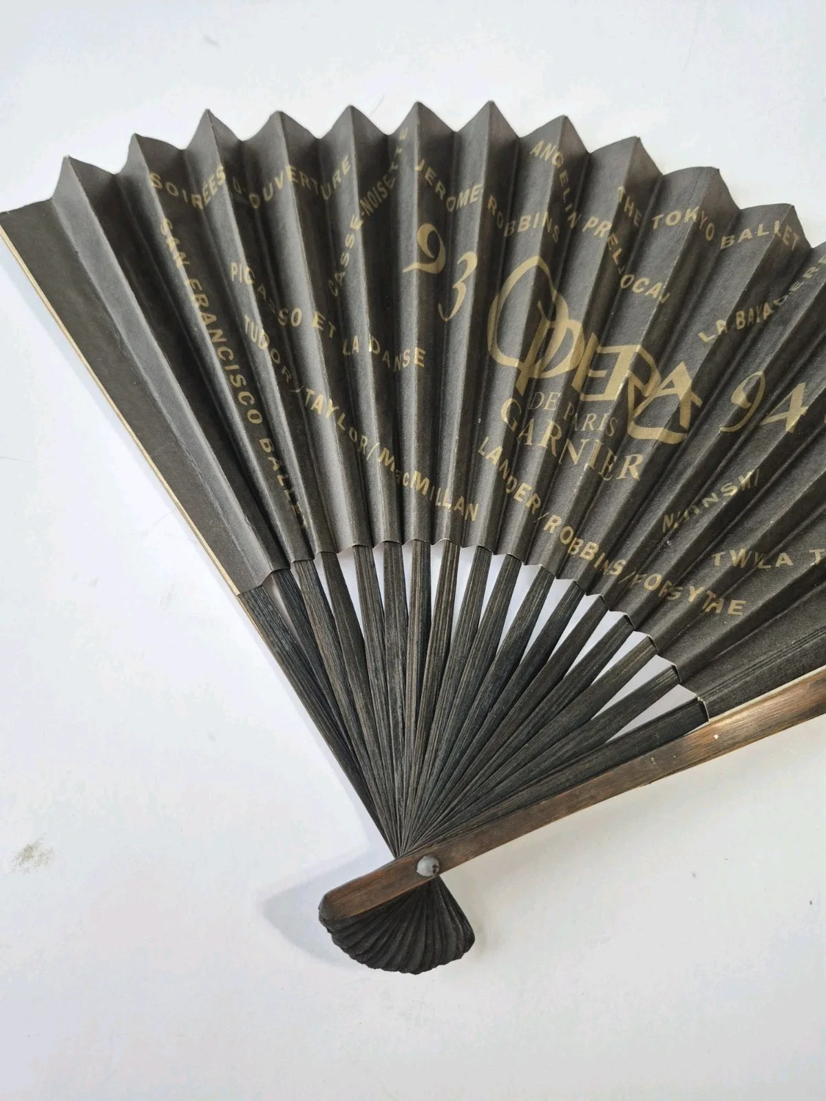 Opera De Paris Garnier 93 94 Folding Fan Play Vintage French Actor Ballet 1993, image 3