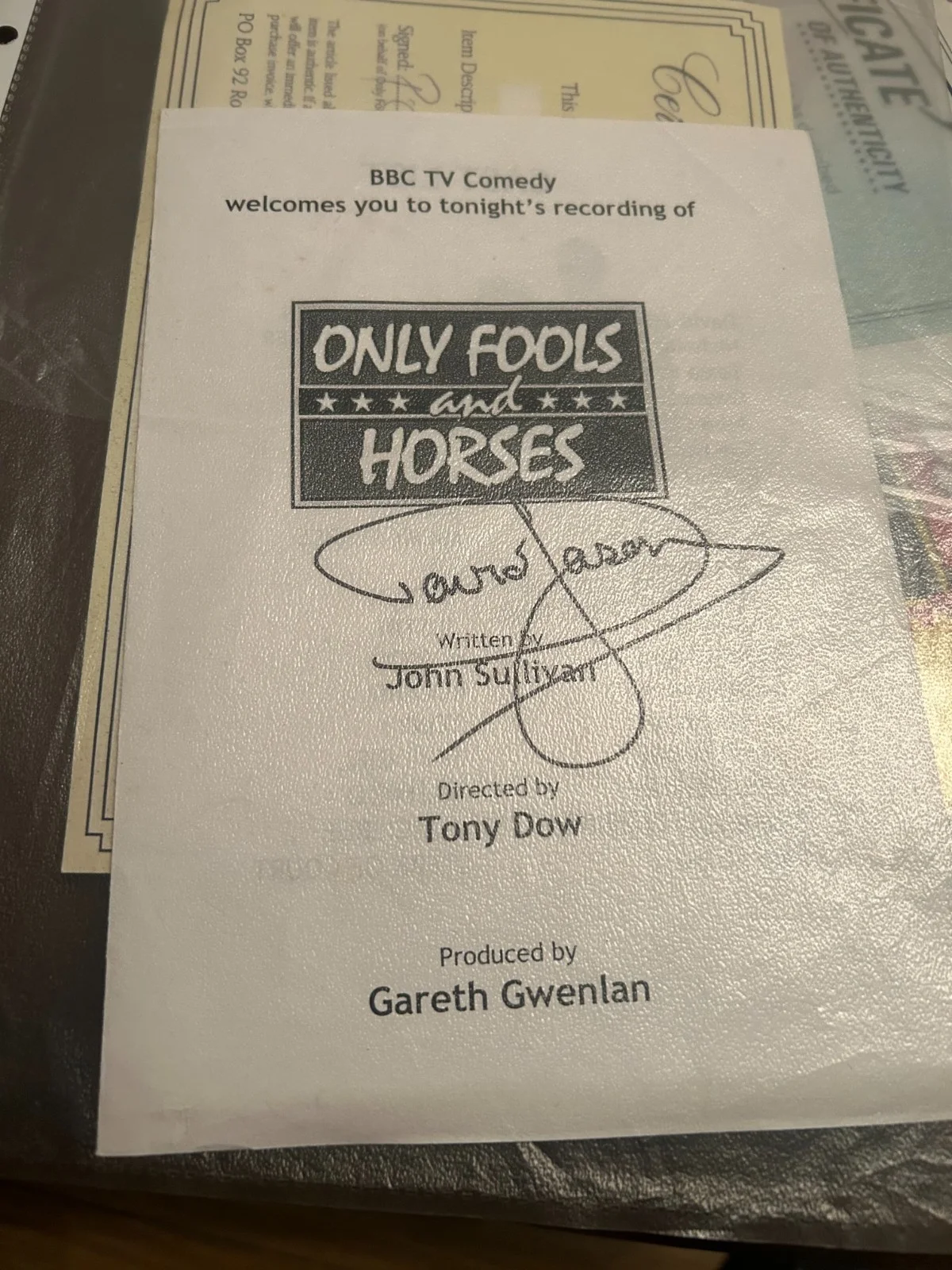 Only Fools and Horses David Jason Signed Original Studio Programme, image 2