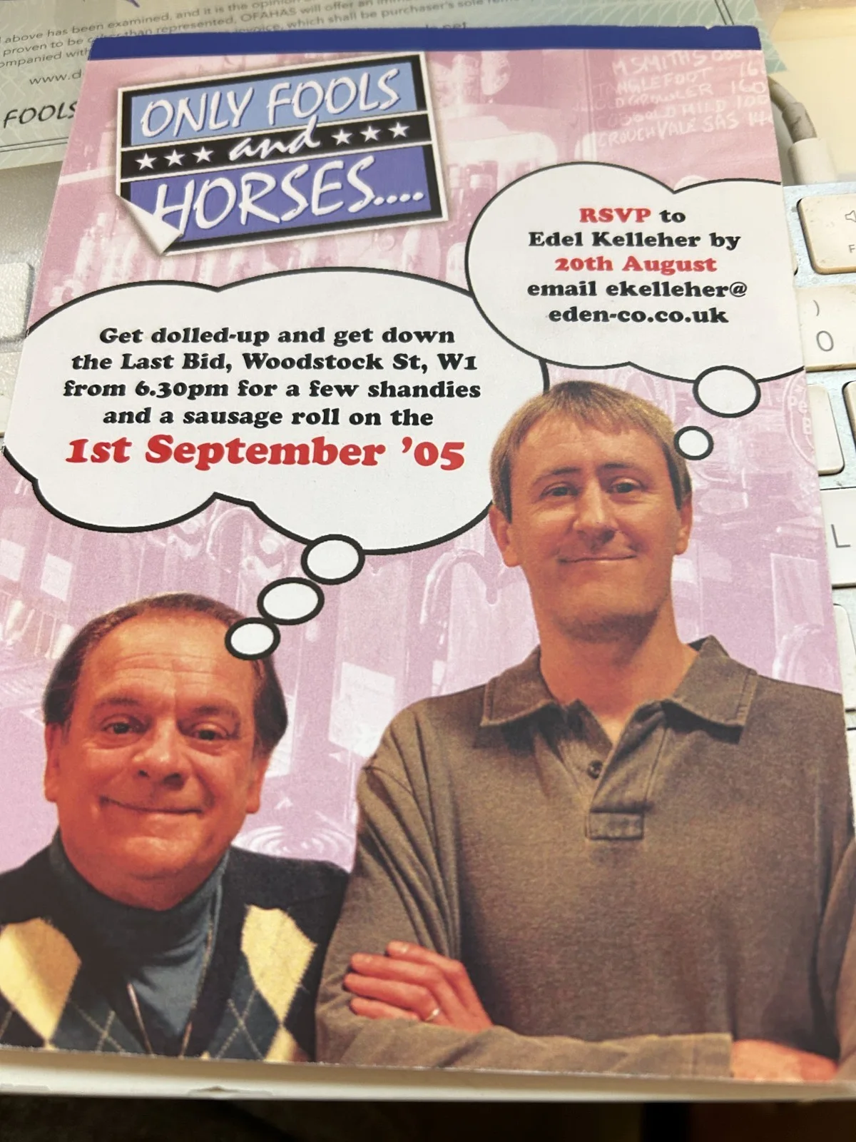 Only Fools and Horses David Jason Signed Party Invite (rare), image 2
