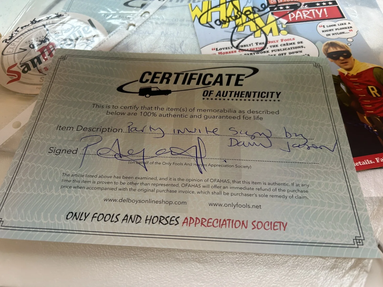 Only Fools and Horses David Jason Signed Party Invite (rare), image 5