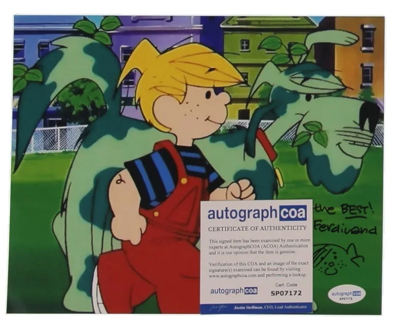 RON FERDINAND — RON FERDINAND 'All the Best' w/Sketch Signed Denise the Menace 8x10 Photo (ACOA), изображение 4