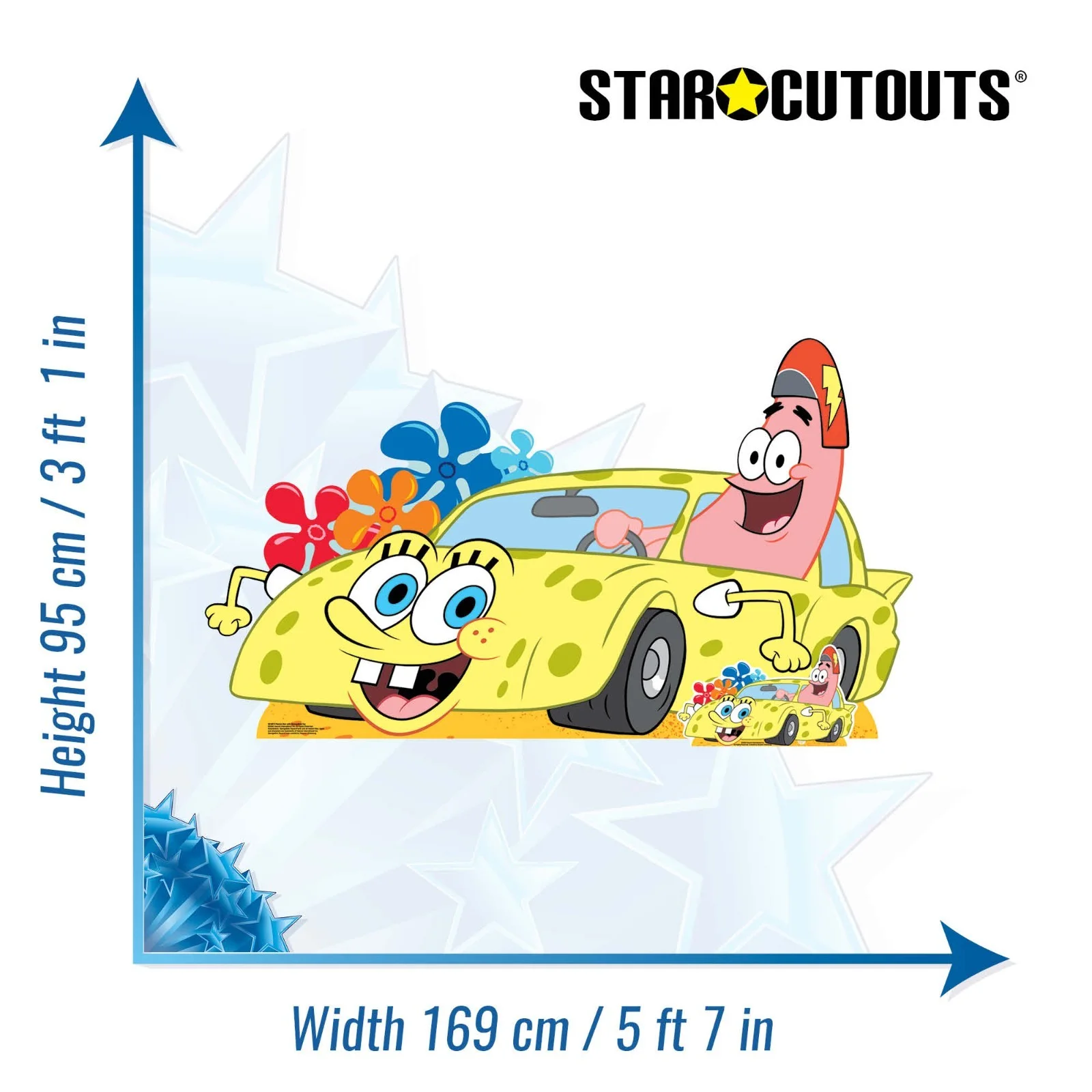 Patrick Star in the SpongeBob Car Cardboard Cutout with Free Mini Standee, изображение 3