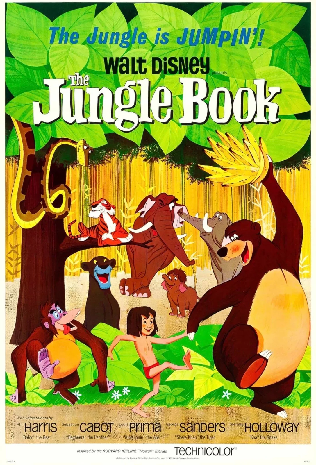 Walt Disney's The Jungle Book 1967 Very Rare Unmounted Genuine 35mm Film Cells, изображение 2