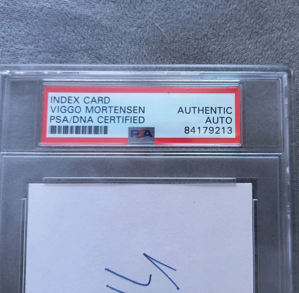 Viggo Mortensen — Viggo Mortensen RARE FULL NAME Autographed 3x5 Index Card〰️PSA/DNA Encapsulated, image 3