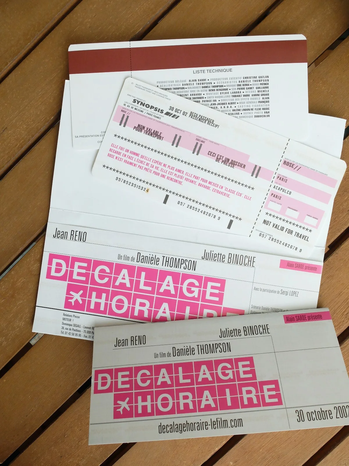 DÉCALAGE HORAIRE [Jet Lag] Film Movie Cinema Pressbook Thompson Binoche Reno, изображение 3