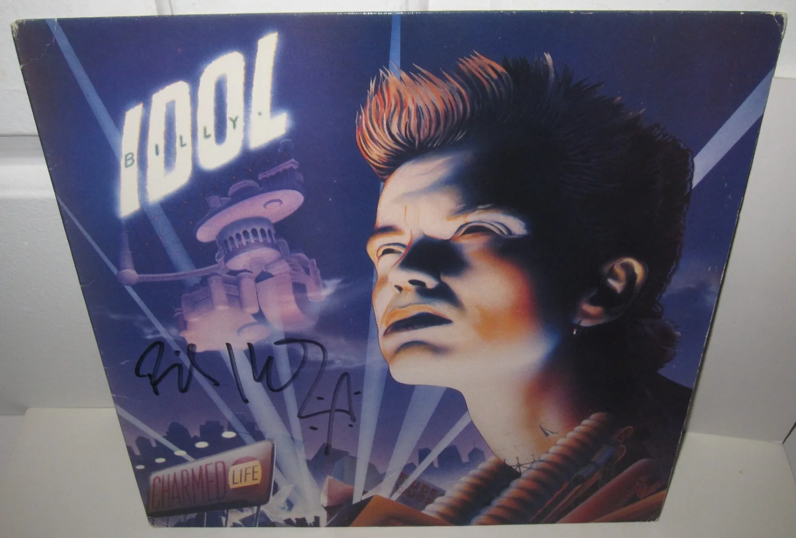 BILLY IDOL SIGNED CHARMED LIFE ALBUM VINYL PUNK ROCK AUTOGRAPH JSA COA, изображение 2