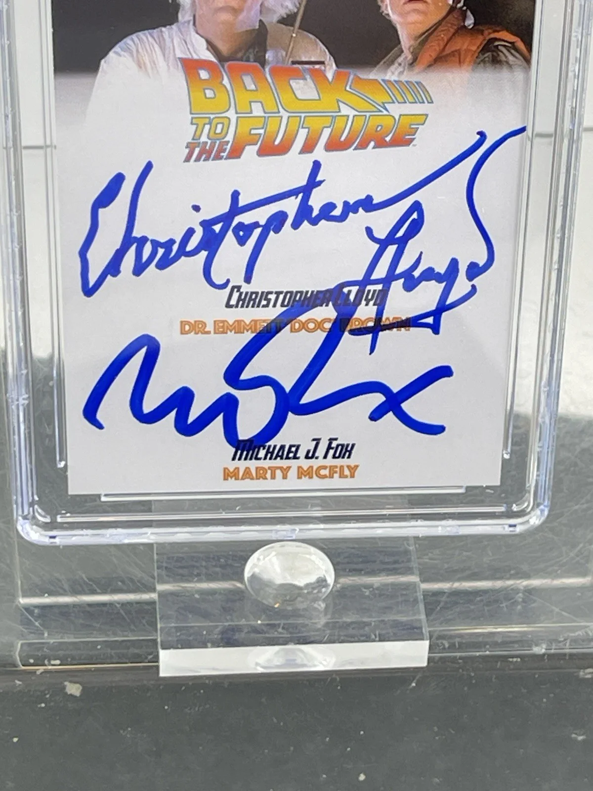 Michael J. Fox, Christipher Lloyd — Michael J Fox & Christopher Lloyd Dual Signed card CGC-JSA Slabbed Authentic, image 2