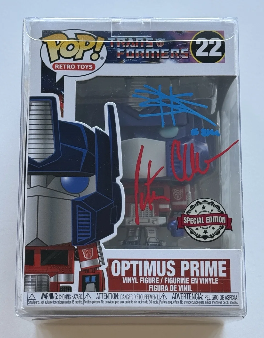 Shia LaBeouf — Shia LaBeouf & Peter Cullen SIGNED OPTIMUS PRIME Funko POP #22 PROOF JSA COA A, изображение 2