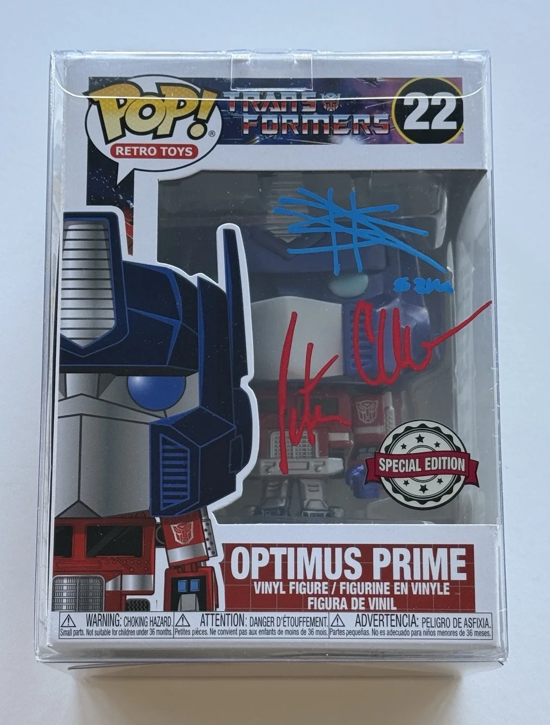 Shia LaBeouf — Shia LaBeouf & Peter Cullen SIGNED OPTIMUS PRIME Funko POP #22 PROOF JSA COA B, image 2