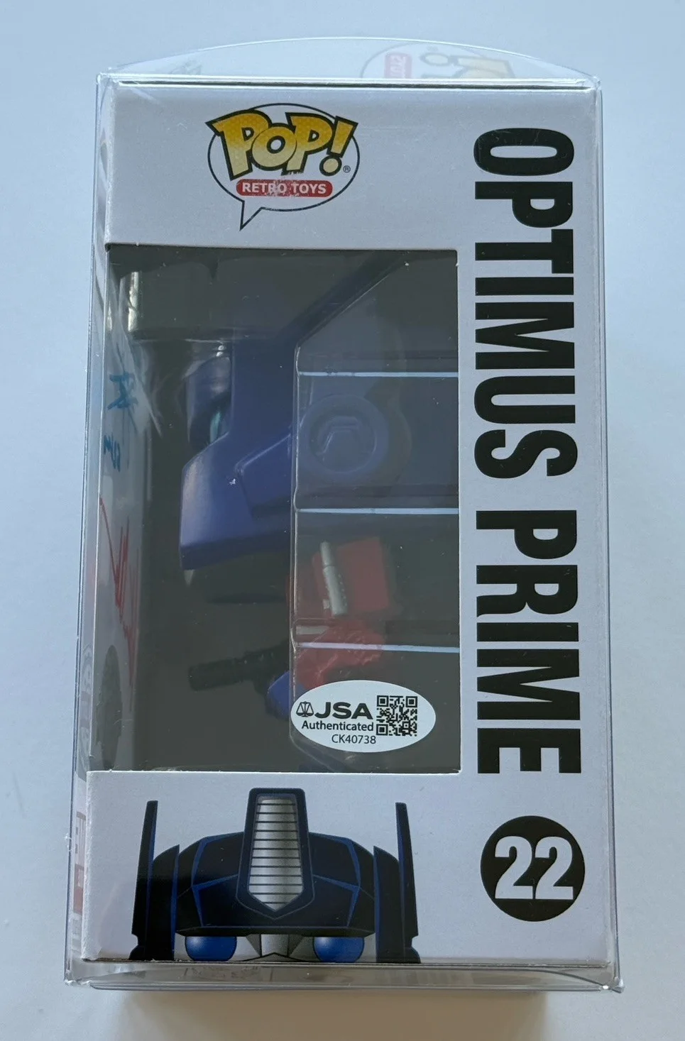 Shia LaBeouf — Shia LaBeouf & Peter Cullen SIGNED OPTIMUS PRIME Funko POP #22 PROOF JSA COA B, image 3